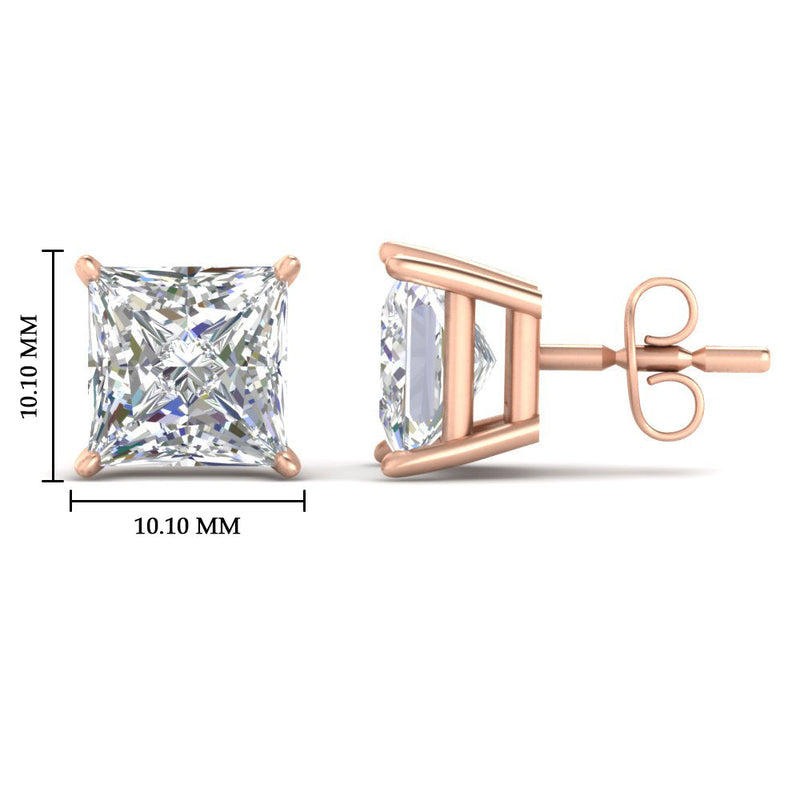 Princess-Cut Diamond Solitaire Stud Earrings (1 - 10ct | GIA & IGI Certified)
