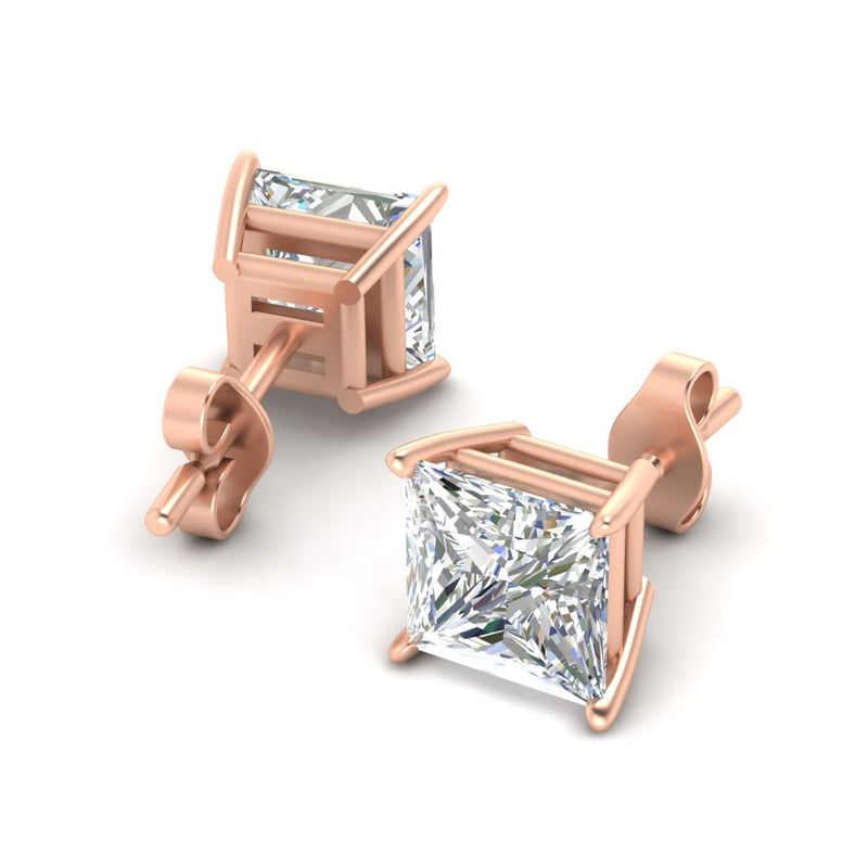 Princess-Cut Diamond Solitaire Stud Earrings (1 - 10ct | GIA & IGI Certified)