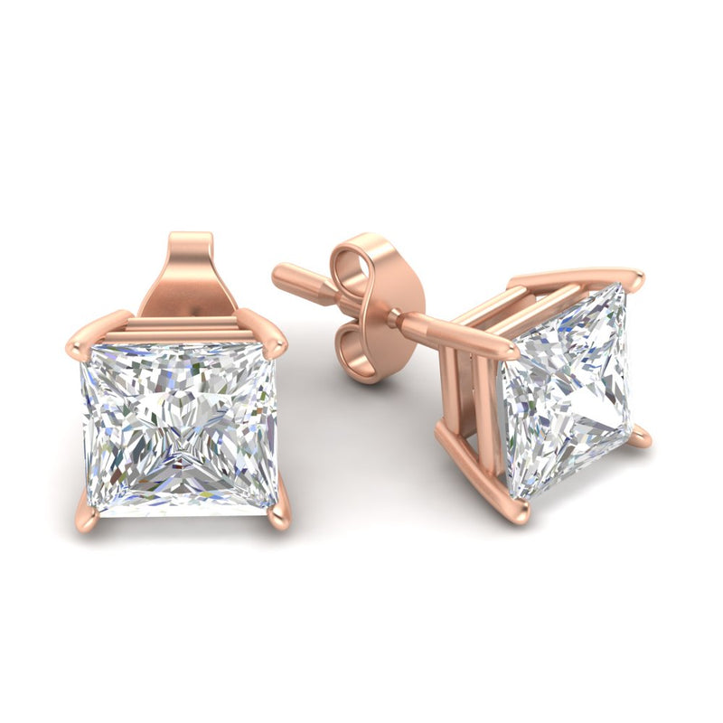 Princess-Cut Diamond Solitaire Stud Earrings (1 - 10ct | GIA & IGI Certified)