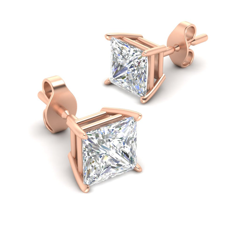 Princess-Cut Diamond Solitaire Stud Earrings (1 - 10ct | GIA & IGI Certified)
