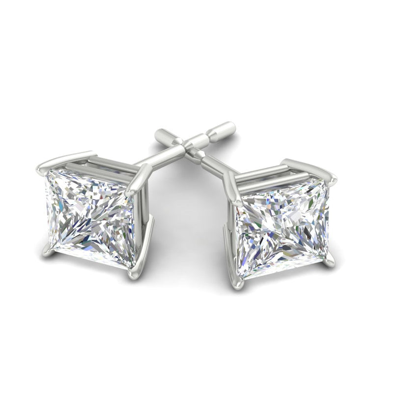 Princess-Cut Diamond Solitaire Stud Earrings (1 - 10ct | GIA & IGI Certified)
