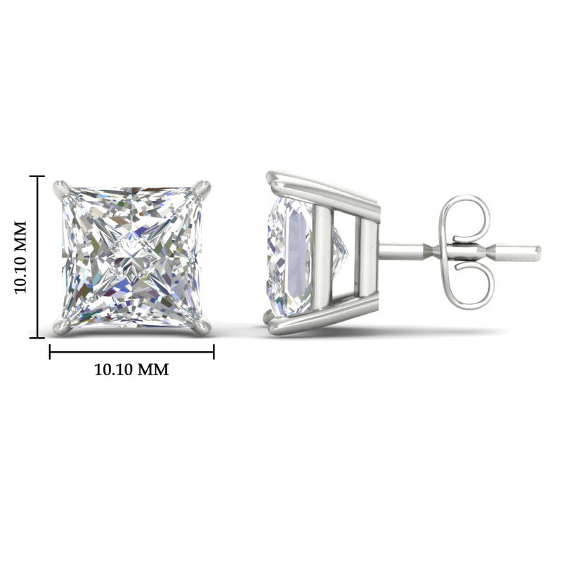Princess-Cut Diamond Solitaire Stud Earrings (1 - 10ct | GIA & IGI Certified)