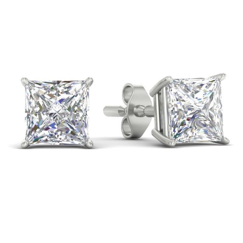 Princess-Cut Diamond Solitaire Stud Earrings (1 - 10ct | GIA & IGI Certified)