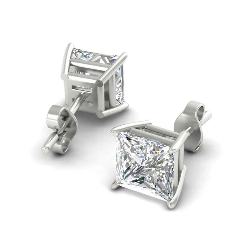 Princess-Cut Diamond Solitaire Stud Earrings (1 - 10ct | GIA & IGI Certified)