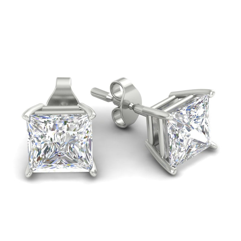 Princess-Cut Diamond Solitaire Stud Earrings (1 - 10ct | GIA & IGI Certified)