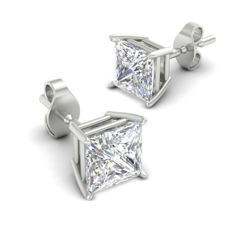 Princess-Cut Diamond Solitaire Stud Earrings (1 - 10ct | GIA & IGI Certified)