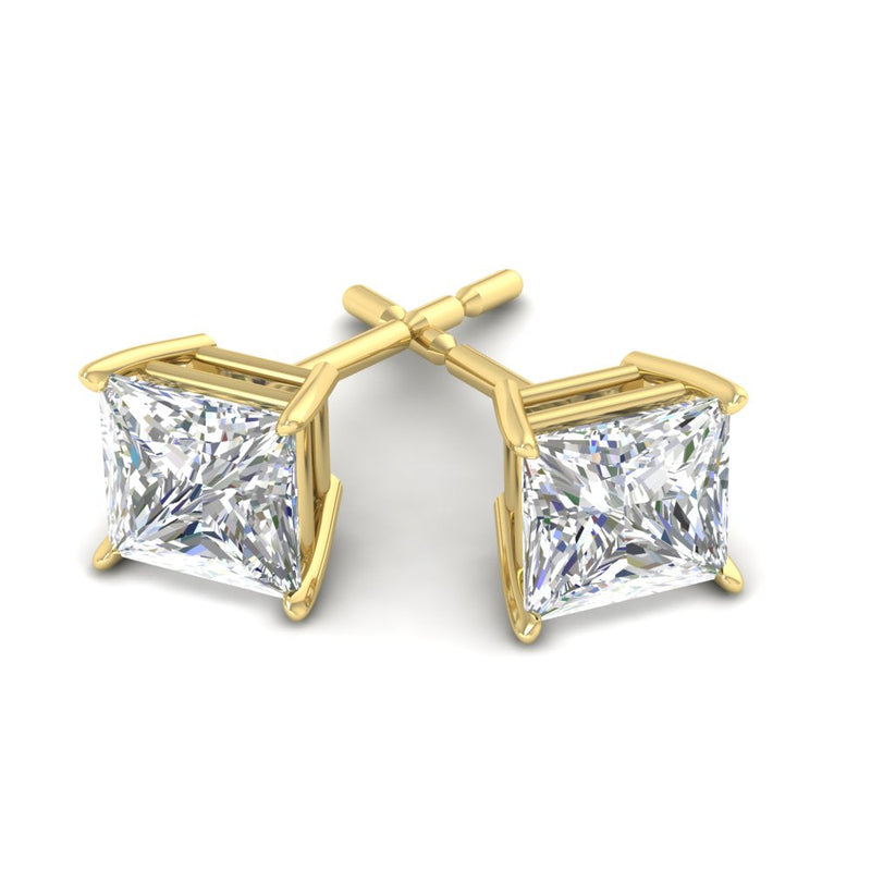 Princess-Cut Diamond Solitaire Stud Earrings (1 - 10ct | GIA & IGI Certified)
