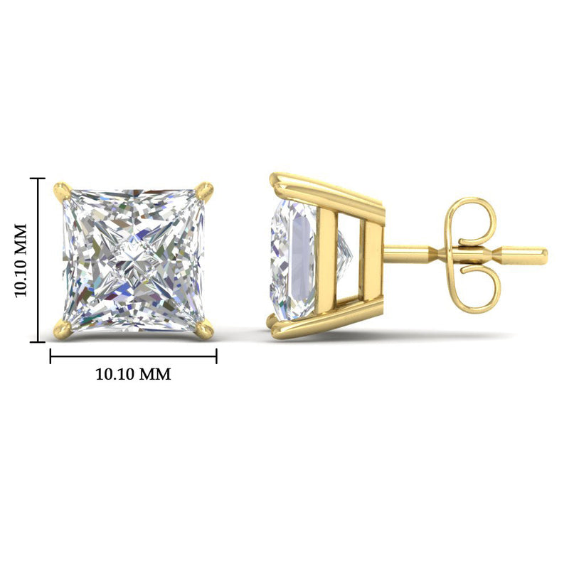 Princess-Cut Diamond Solitaire Stud Earrings (1 - 10ct | GIA & IGI Certified)
