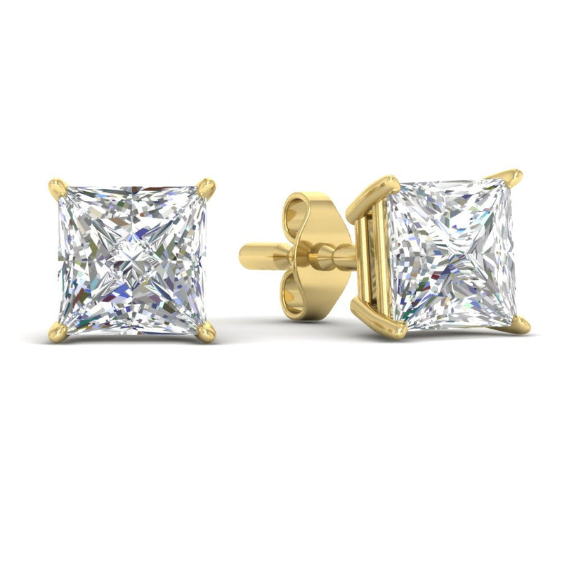 Princess-Cut Diamond Solitaire Stud Earrings (1 - 10ct | GIA & IGI Certified)