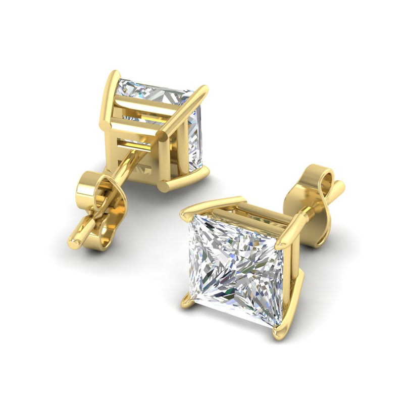 Princess-Cut Diamond Solitaire Stud Earrings (1 - 10ct | GIA & IGI Certified)