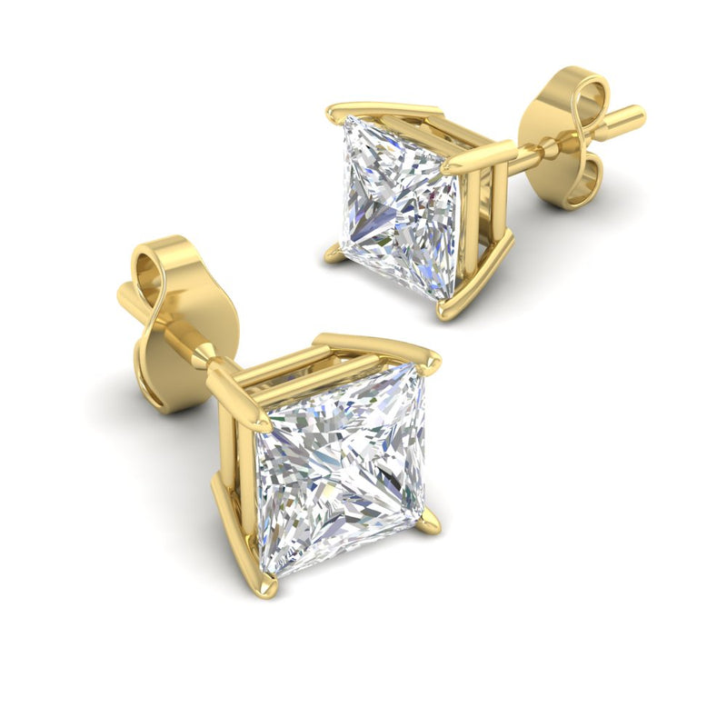 Princess-Cut Diamond Solitaire Stud Earrings (1 - 10ct | GIA & IGI Certified)