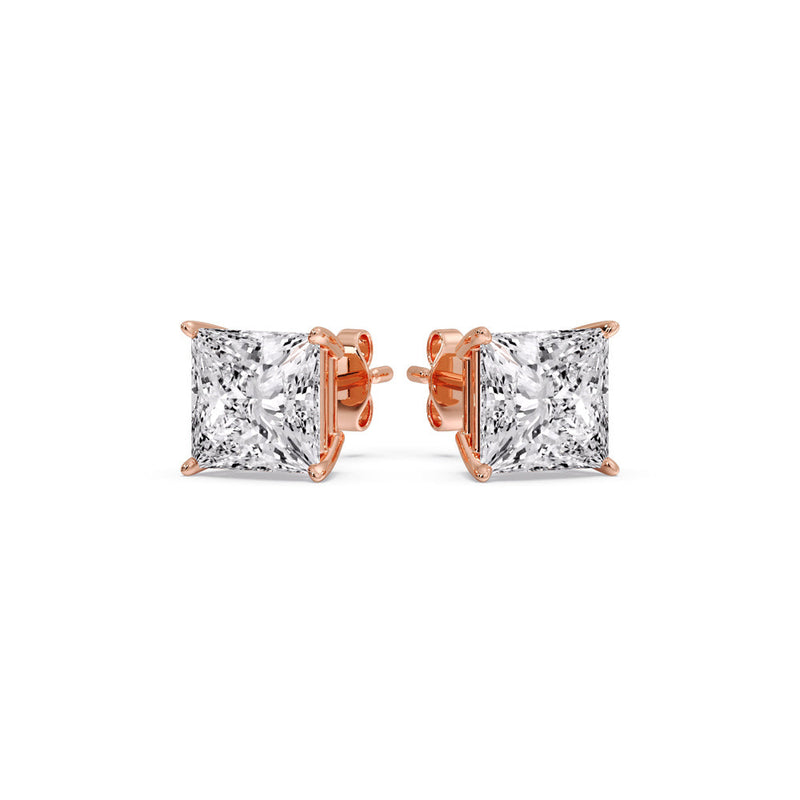 Princess-Cut Diamond Solitaire Stud Earrings (1 - 10ct | GIA & IGI Certified)