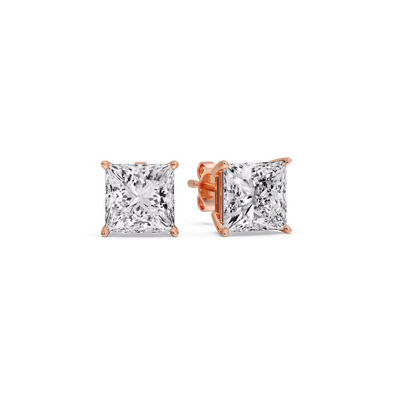 Princess-Cut Diamond Solitaire Stud Earrings (1 - 10ct | GIA & IGI Certified)