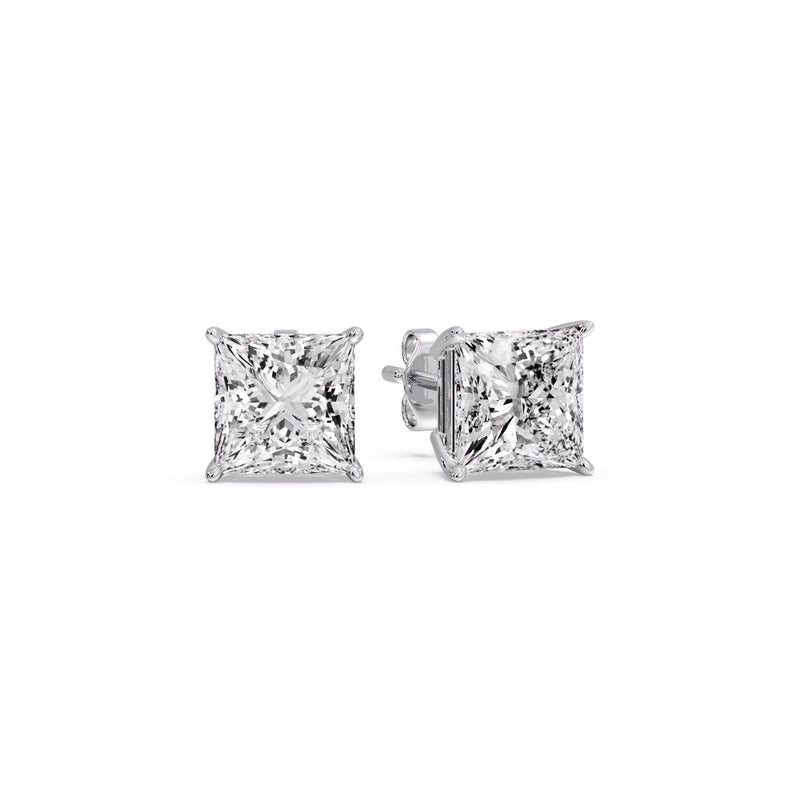 Princess-Cut Diamond Solitaire Stud Earrings (1 - 10ct | GIA & IGI Certified)