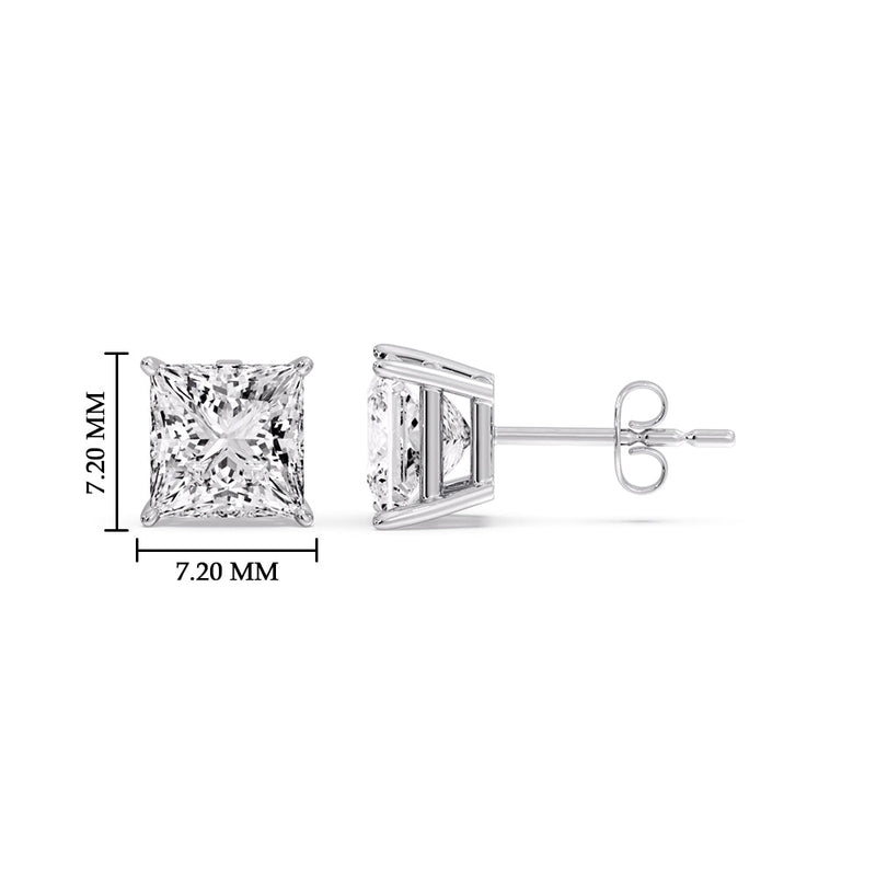 Princess-Cut Diamond Solitaire Stud Earrings (1 - 10ct | GIA & IGI Certified)