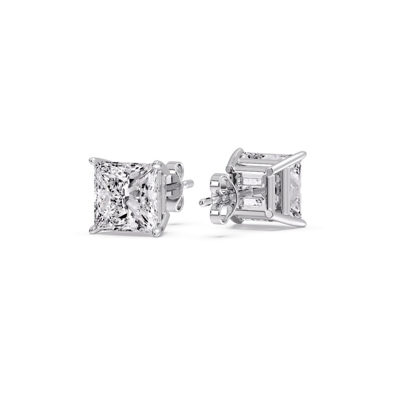 Princess-Cut Diamond Solitaire Stud Earrings (1 - 10ct | GIA & IGI Certified)