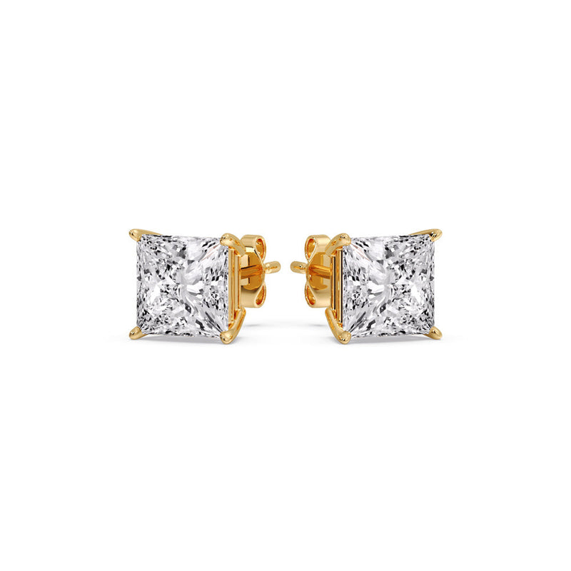 Princess-Cut Diamond Solitaire Stud Earrings (1 - 10ct | GIA & IGI Certified)