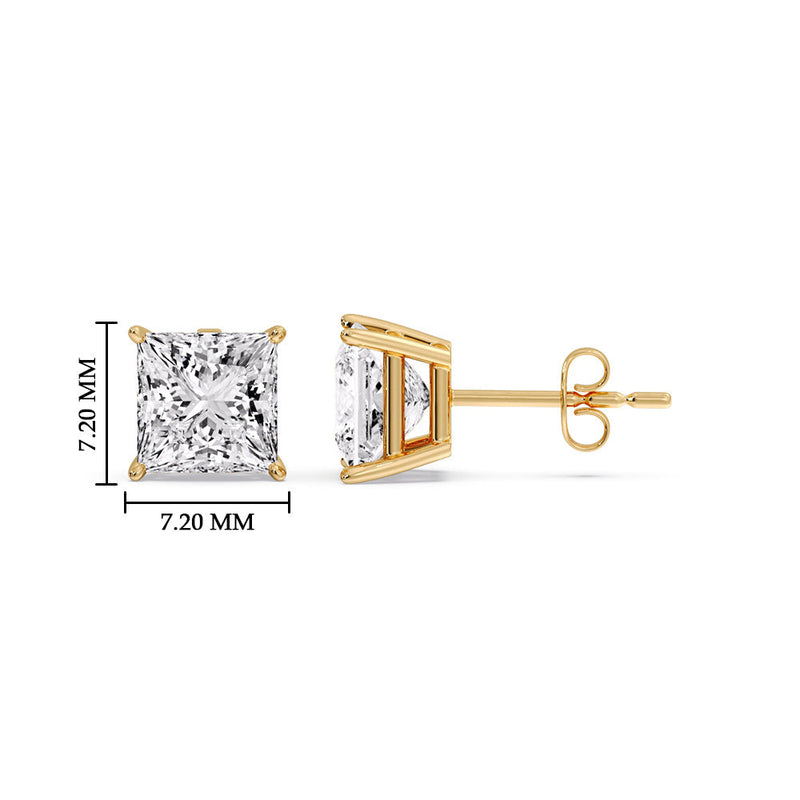 Princess-Cut Diamond Solitaire Stud Earrings (1 - 10ct | GIA & IGI Certified)