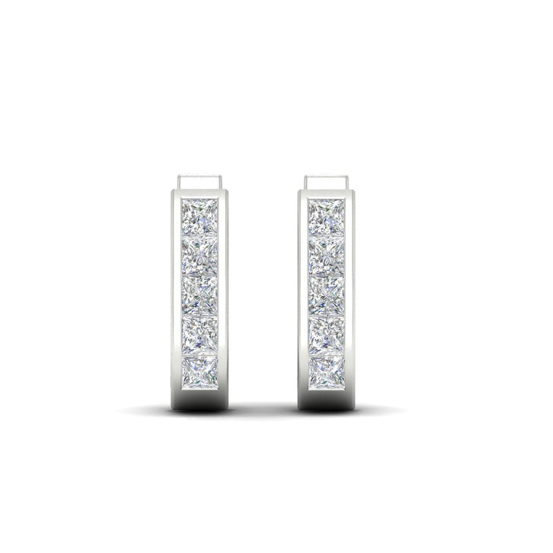Channel Set Huggie Hoop Earring