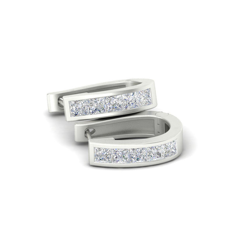 Channel Set Huggie Hoop Earring
