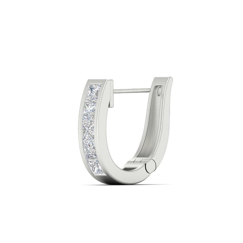 Channel Set Huggie Hoop Earring