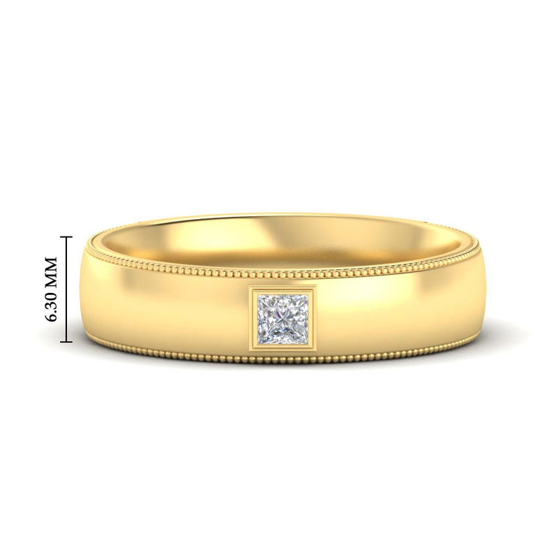 Princess Cut Mens Comfort Fit Promise Ring