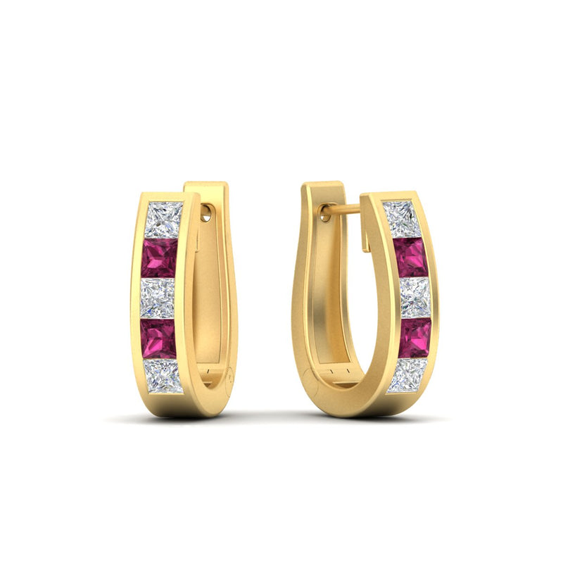 Channel Set Huggie Hoop Earring