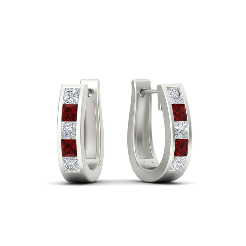 Channel Set Huggie Hoop Earring