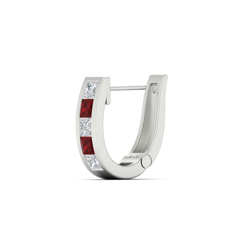Channel Set Huggie Hoop Earring