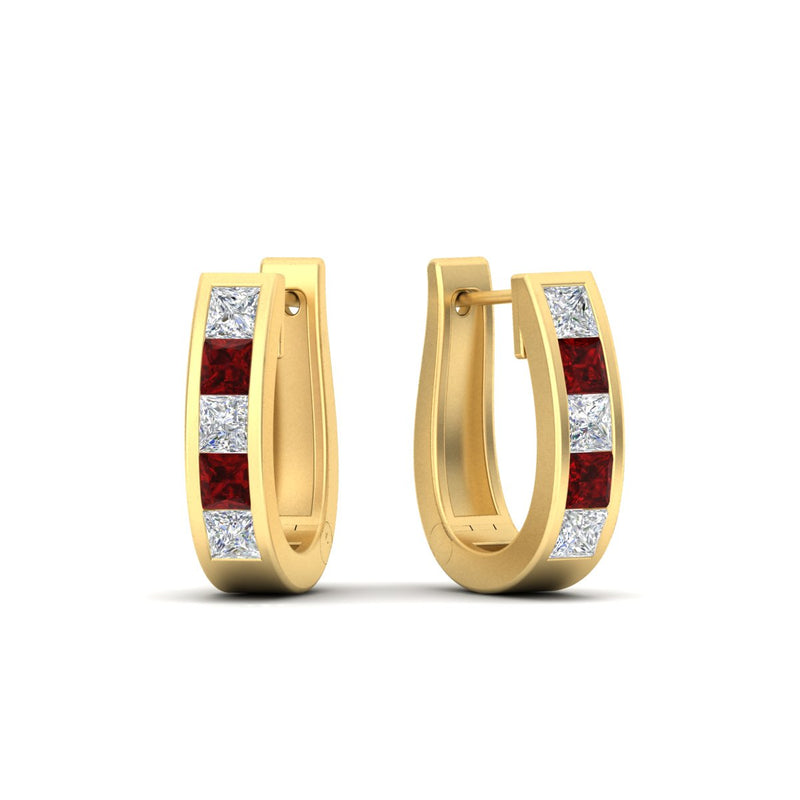 Channel Set Huggie Hoop Earring
