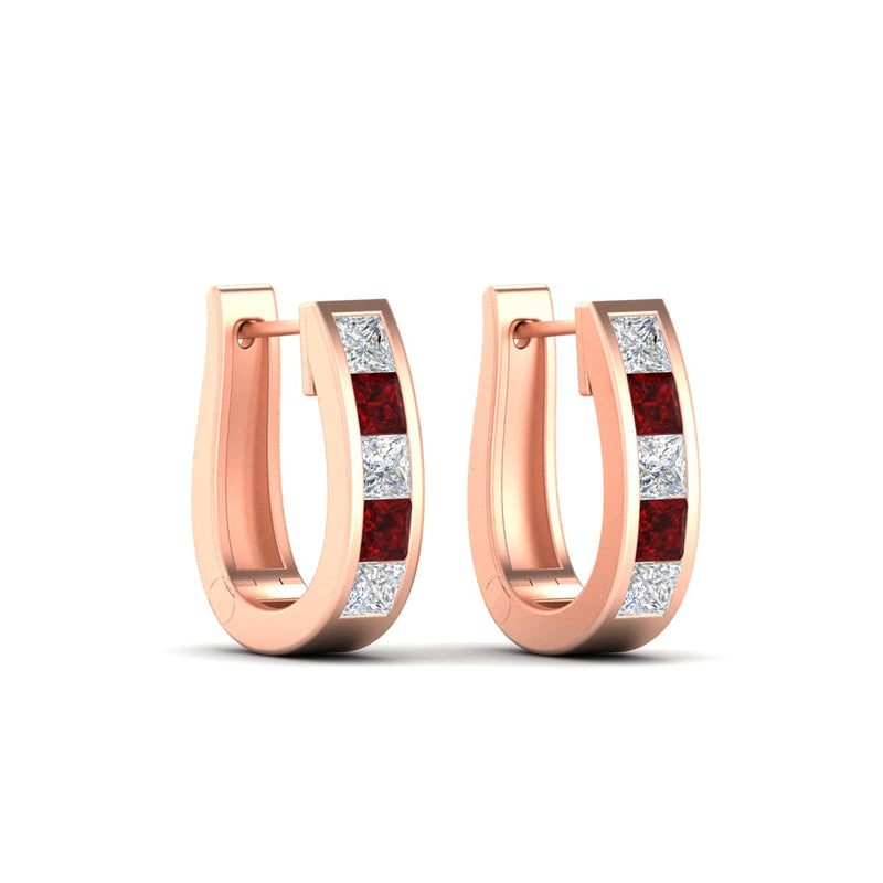 Channel Set Huggie Hoop Earring