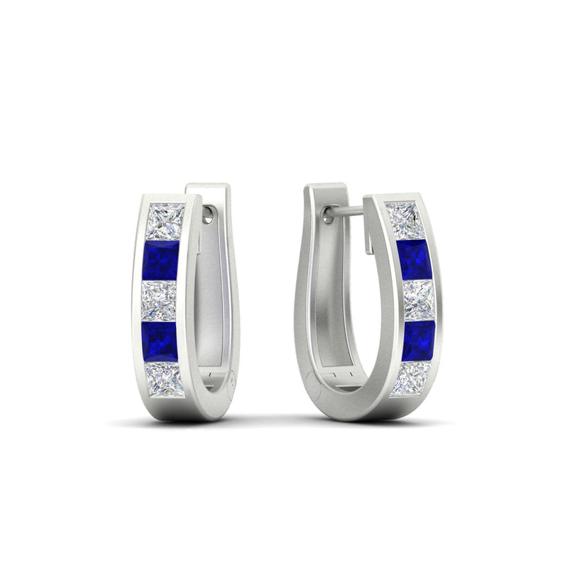 Channel Set Huggie Hoop Earring