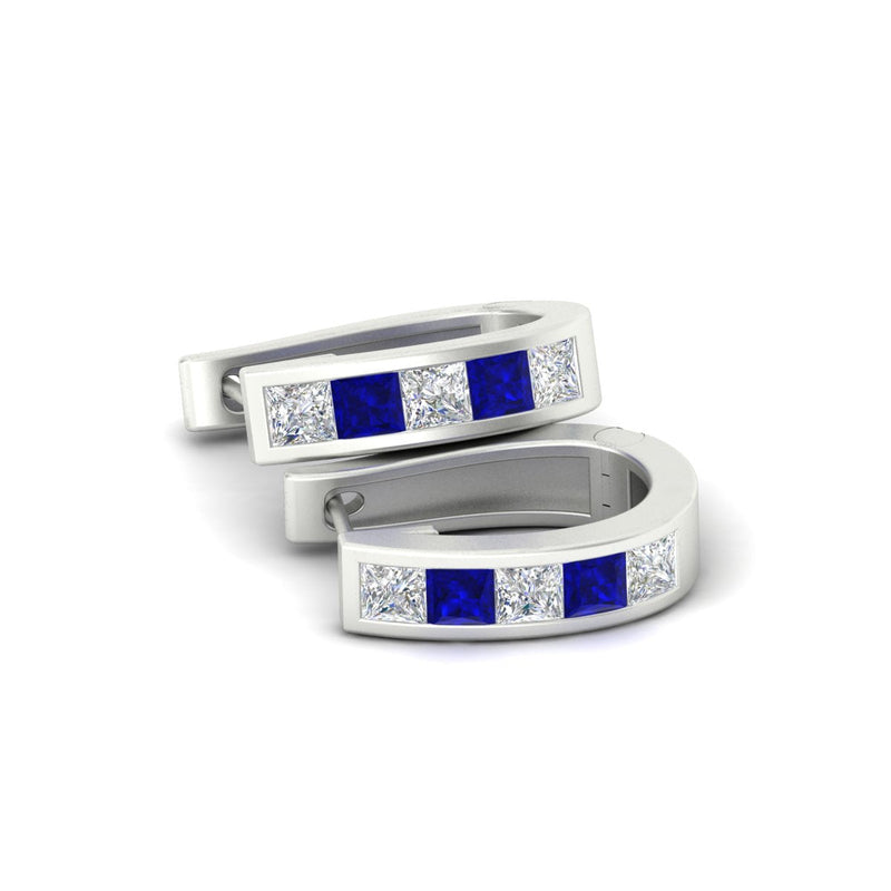Channel Set Huggie Hoop Earring