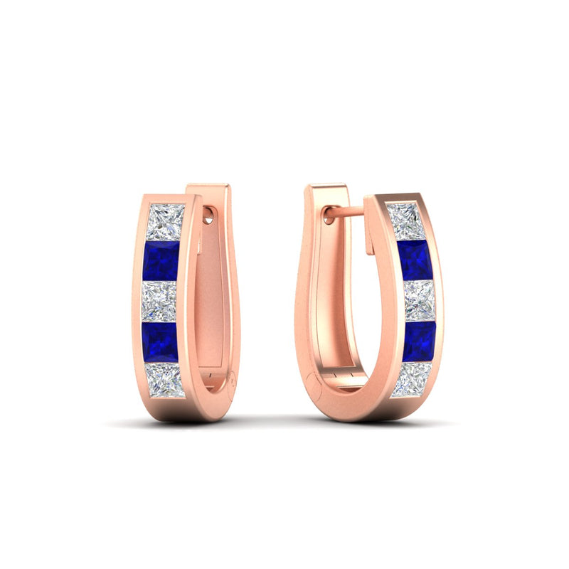 Channel Set Huggie Hoop Earring