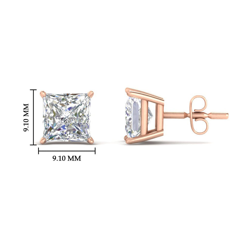 Princess-Cut Diamond Solitaire Stud Earrings (1 - 10ct | GIA & IGI Certified)