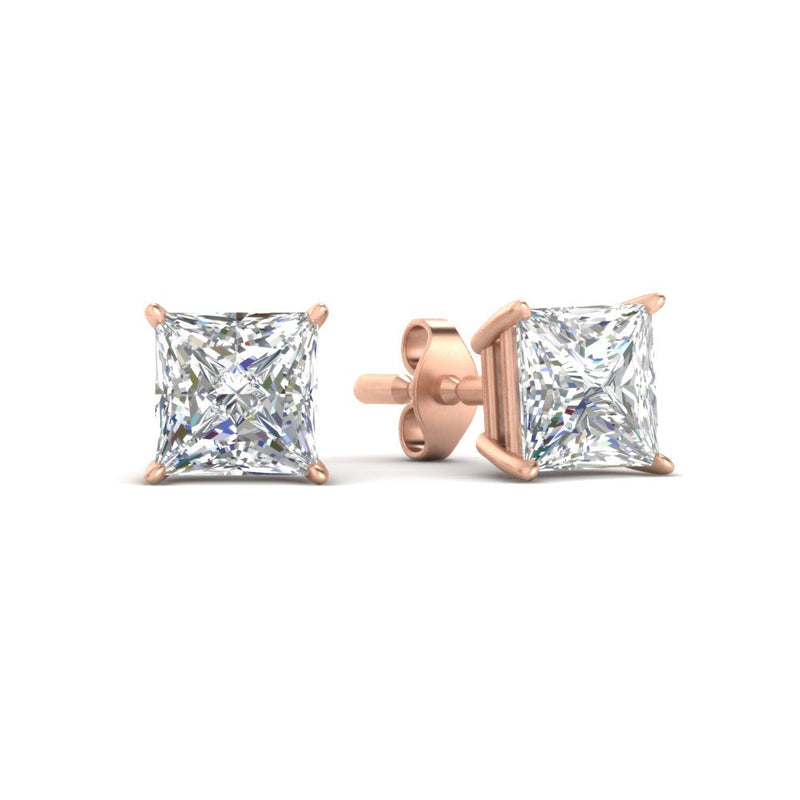 Princess-Cut Diamond Solitaire Stud Earrings (1 - 10ct | GIA & IGI Certified)