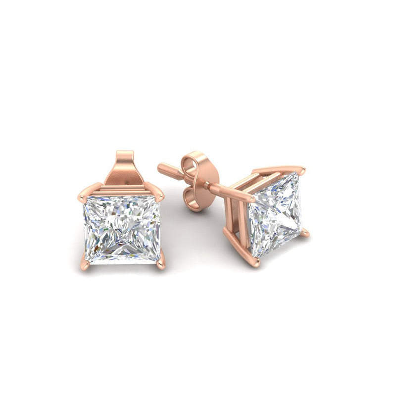 Princess-Cut Diamond Solitaire Stud Earrings (1 - 10ct | GIA & IGI Certified)
