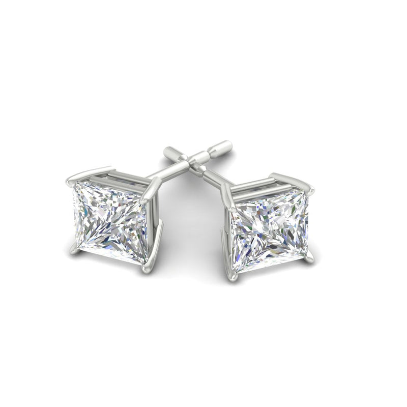 Princess-Cut Diamond Solitaire Stud Earrings (1 - 10ct | GIA & IGI Certified)
