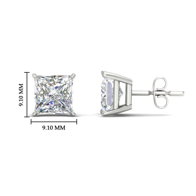 Princess-Cut Diamond Solitaire Stud Earrings (1 - 10ct | GIA & IGI Certified)