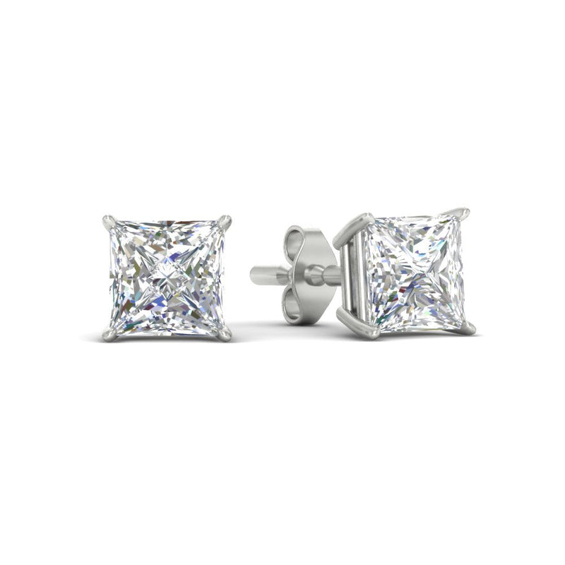 Princess-Cut Diamond Solitaire Stud Earrings (1 - 10ct | GIA & IGI Certified)