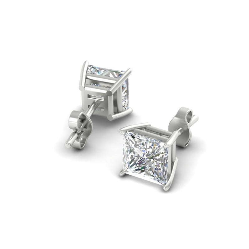 Princess-Cut Diamond Solitaire Stud Earrings (1 - 10ct | GIA & IGI Certified)