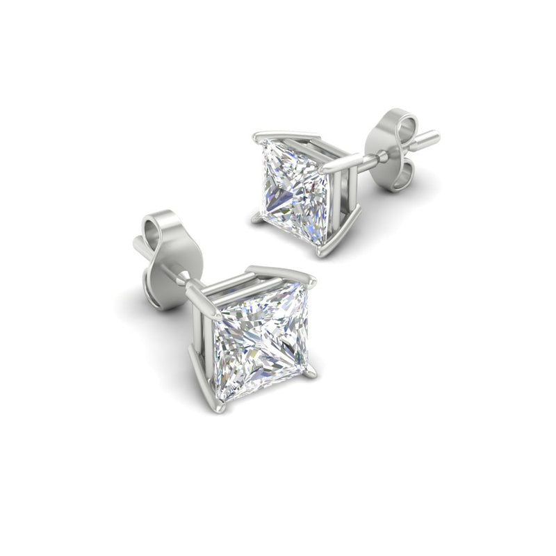 Princess-Cut Diamond Solitaire Stud Earrings (1 - 10ct | GIA & IGI Certified)