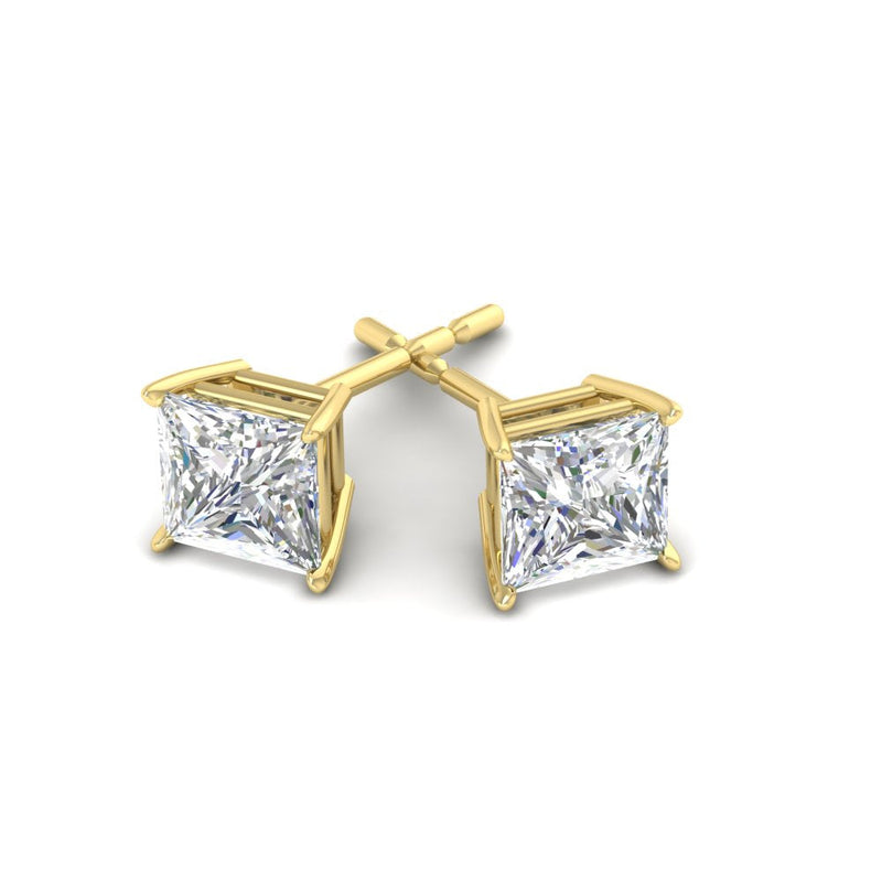 Princess-Cut Diamond Solitaire Stud Earrings (1 - 10ct | GIA & IGI Certified)