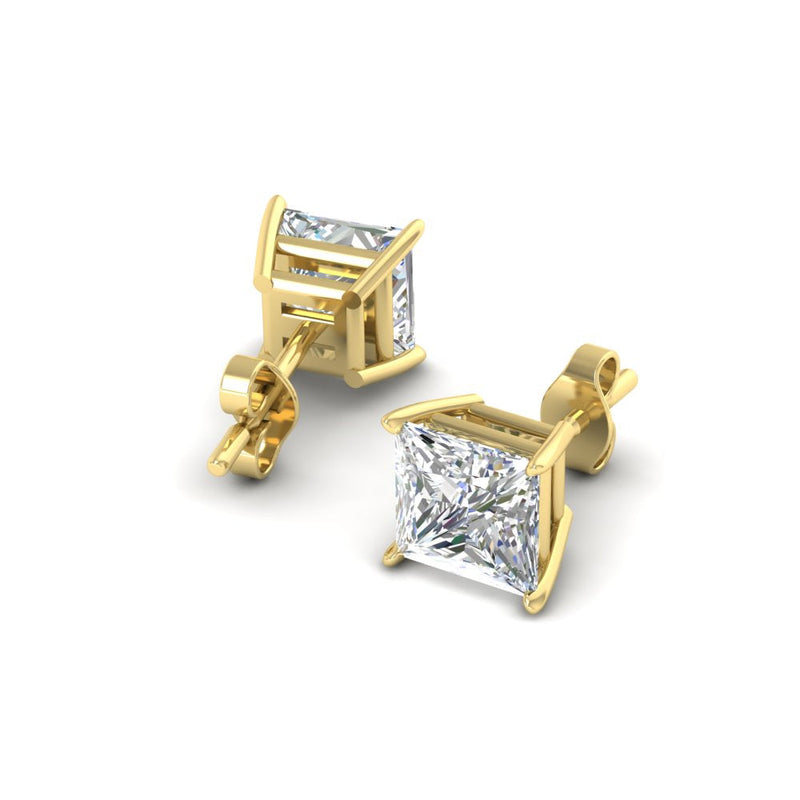 Princess-Cut Diamond Solitaire Stud Earrings (1 - 10ct | GIA & IGI Certified)