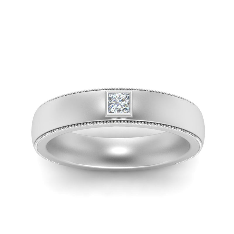 Princess Cut Mens Comfort Fit Promise Ring