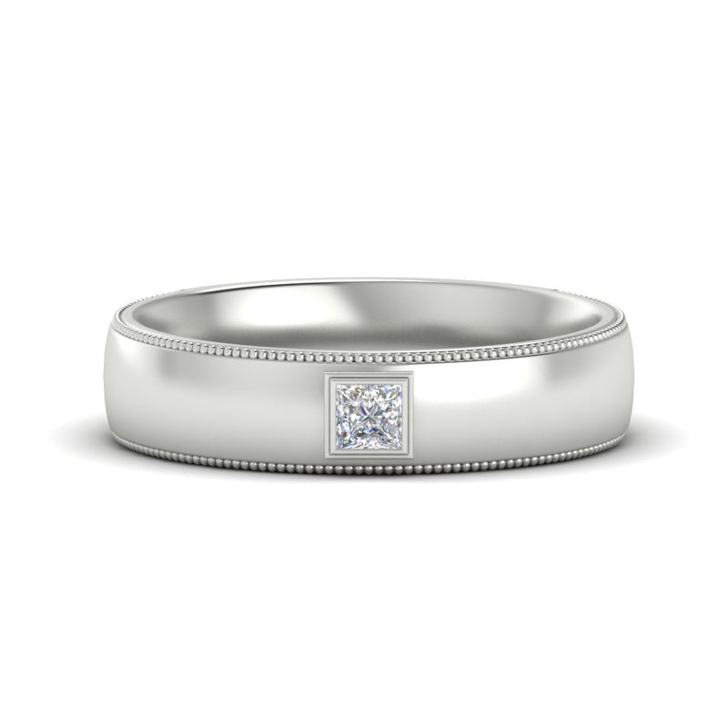 Princess Cut Mens Comfort Fit Promise Ring