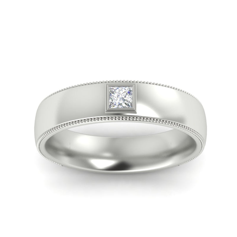 Princess Cut Mens Comfort Fit Promise Ring