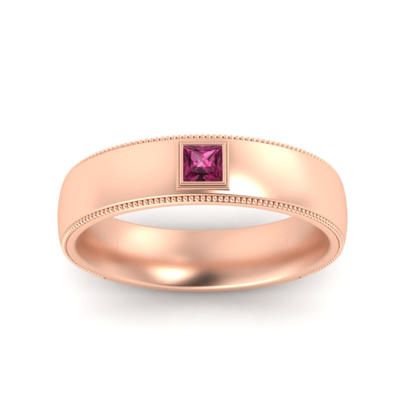 Princess Cut Mens Comfort Fit Promise Ring