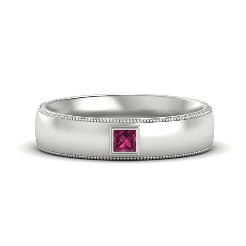 Princess Cut Mens Comfort Fit Promise Ring