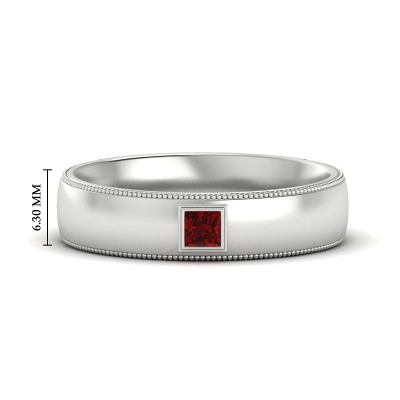 Princess Cut Mens Comfort Fit Promise Ring